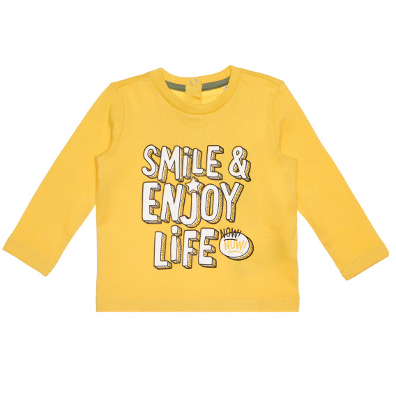 Памучна блуза SMILE &amp; ENJOY LIFE за бебе, жълта Chicco 267861 