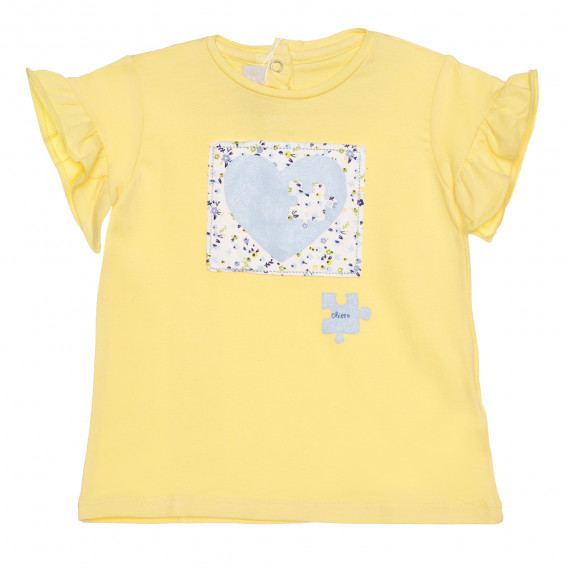 Памучна тениска за бебе, жълт цвят Chicco 267873 