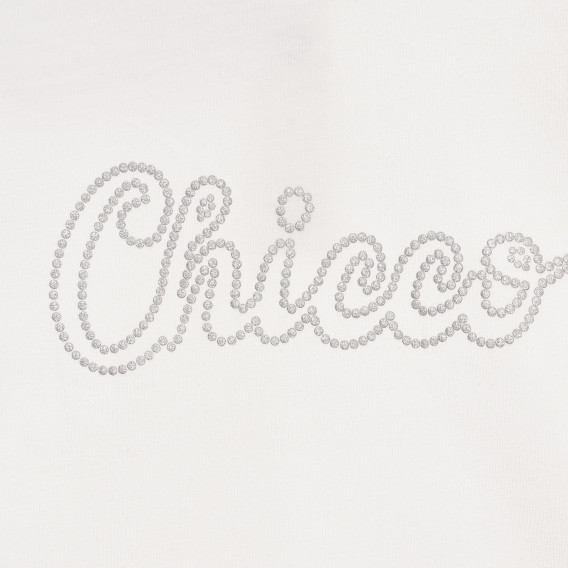 Памучна тениска с логото на бранда за бебе, бяла Chicco 267878 2