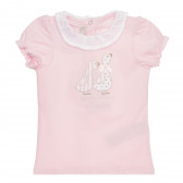 Памучна тениска с патета за бебе, розова Chicco 267881 