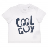 Памучна тениска COOL GUY за бебе, бяла Chicco 267893 