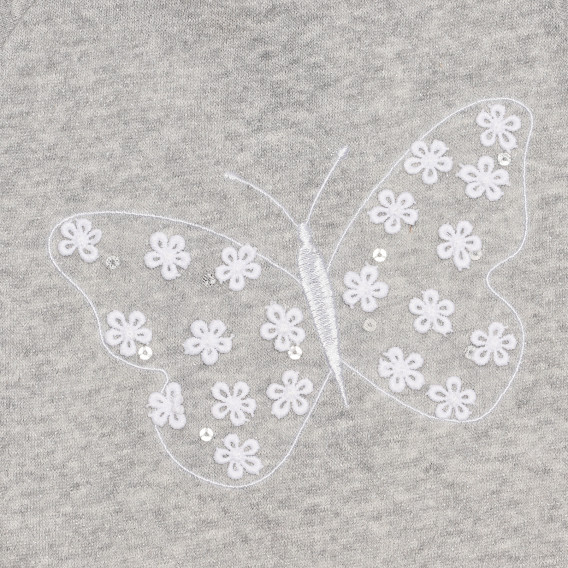 Памучна тениска с пеперуда за бебе, сива Chicco 267903 2