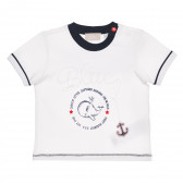 Памучна тениска с кит за бебе, бяла Chicco 267906 
