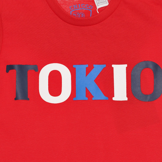 Памучна тениска TOKIO за бебе, червена Chicco 267939 3