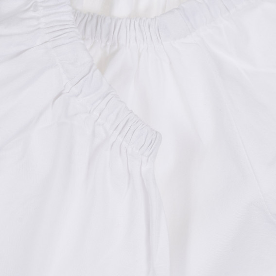 Памучна блуза с къс ръкав, бяла Benetton 268066 2