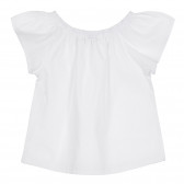 Памучна блуза с къс ръкав, бяла Benetton 268067 3