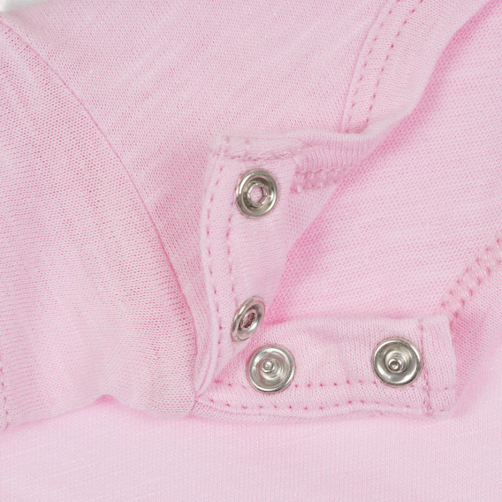 Памучна тениска с надпис Amore за бебе, розова Benetton 268070 3