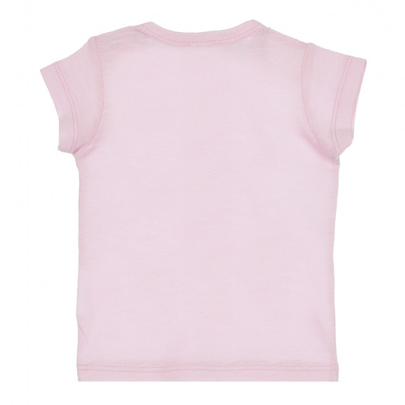 Памучна тениска с надпис Amore за бебе, розова Benetton 268071 4