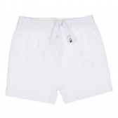 Памучен къс панталон за бебе, бял Benetton 268080 