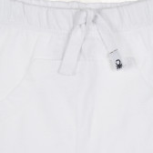 Памучен къс панталон за бебе, бял Benetton 268081 2
