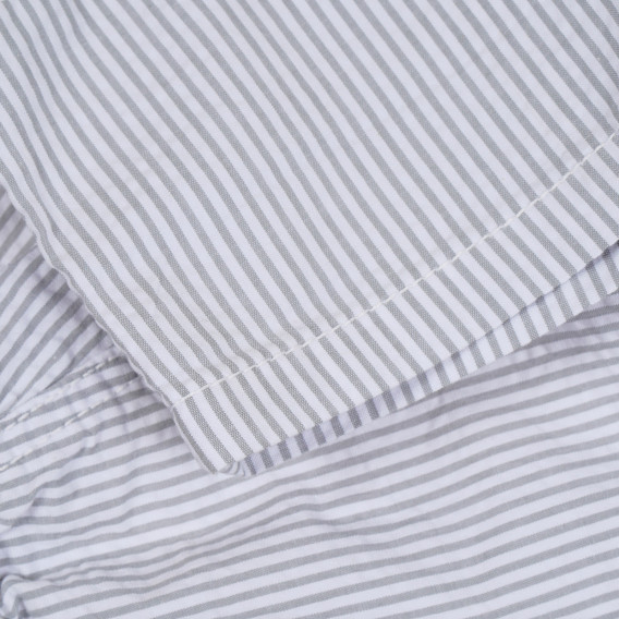 Памучен къс панталон в сиво и бяло райе за бебе Benetton 268096 3