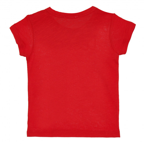 Памучна тениска за бебе, червена Benetton 268101 4
