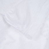 Памучна тениска с надпис и пайети, бяла Benetton 268135 3