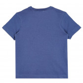 Памучна тениска с надпис Indigo boy за бебе, синя Benetton 268157 4
