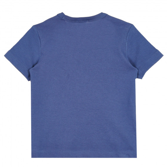 Памучна тениска с надпис Indigo boy за бебе, синя Benetton 268157 4