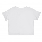 Памучна тениска с щампа на Minnie Mouse за бебе, бяла Benetton 268169 4