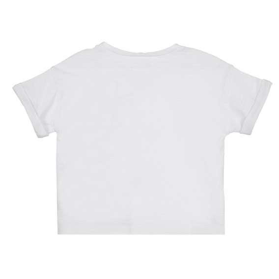 Памучна тениска с щампа на Minnie Mouse за бебе, бяла Benetton 268169 4