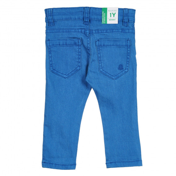 Дънки с логото на бранда за бебе, сини Benetton 268184 4