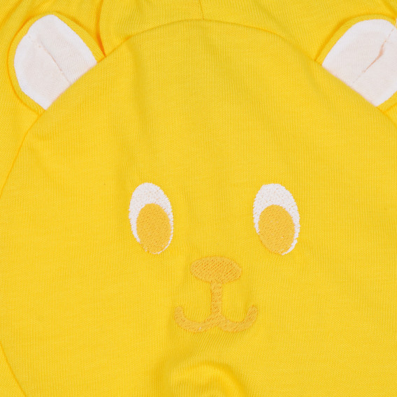 Къс панталон с апликация на мече за бебе, жълт Benetton 268194 3