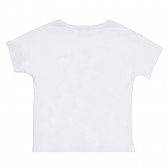 Памучна тениска с графичен принт на коте, бяла Benetton 268207 4