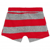 Хавлиени къси панталони в червено и сиво райе за бебе Benetton 268217 3