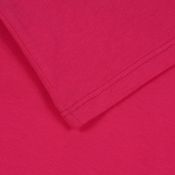 Памучна блуза с къс ръкав и къдрички, розова Benetton 268236 3