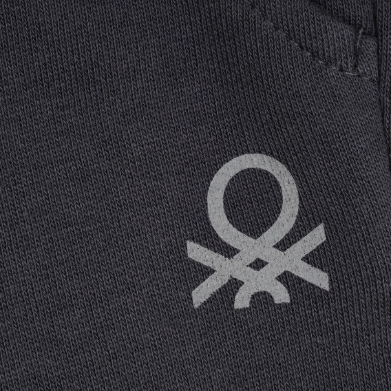 Памучен къс панталон с логото на бранда, тъмносив Benetton 268244 3
