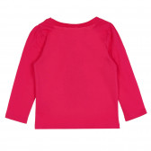 Памучна блуза с дълъг ръкав и графичен принт, червена Benetton 268256 4