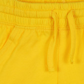 Памучен къс панталон с подгънати крачоли за бебе, жълт Benetton 268258 2