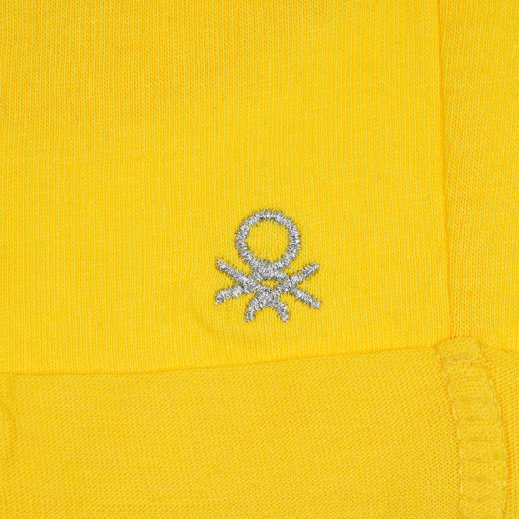Памучен къс панталон с подгънати крачоли за бебе, жълт Benetton 268259 3