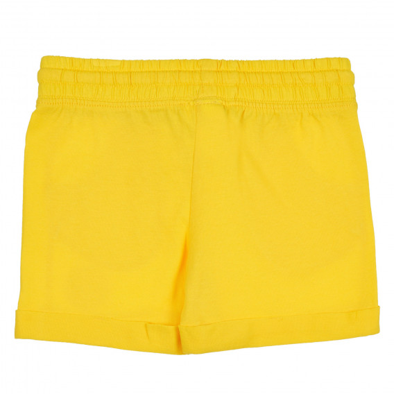 Памучен къс панталон с подгънати крачоли за бебе, жълт Benetton 268260 4