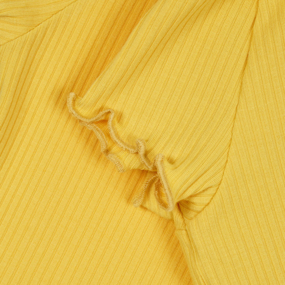Блуза с къс ръкав и къдрички, жълта Benetton 268297 2