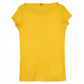 Памучна тениска, жълта Benetton 268299 