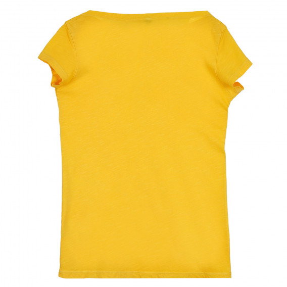 Памучна тениска, жълта Benetton 268301 3