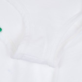 Разкроен памучен потник с щампа на сърца и надпис, бял Benetton 268312 3