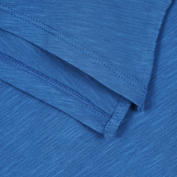 Памучна тениска с щампа и брокатени акценти за бебе, синя Benetton 268324 3