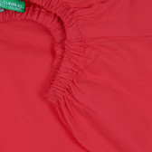 Памучна блуза с къс ръкав, червена Benetton 268366 2