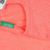 Тениска с къс ръкав и апликация на ананаси, оранжева Benetton 268417 3