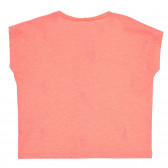 Тениска с къс ръкав и апликация на ананаси, оранжева Benetton 268418 4