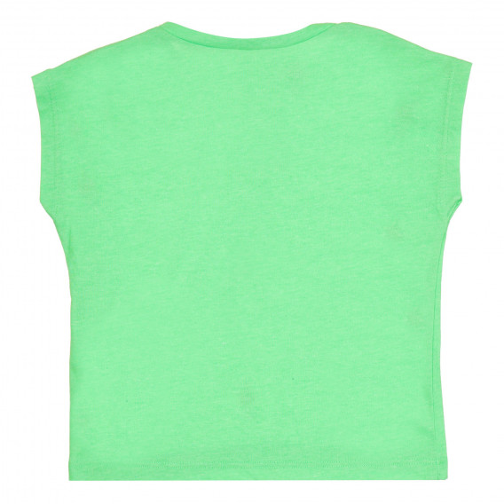 Тениска с къс ръкав и апликация, зелена Benetton 268426 4