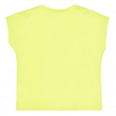 Тениска с къс ръкав и апликация на ягоди, жълта Benetton 268438 4