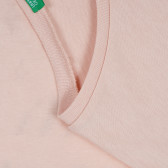Памучна тениска с щампа, розова Benetton 268449 3