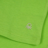 Памучен потник с къдрички за бебе, зелен Benetton 268456 2