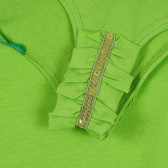 Памучен потник с къдрички за бебе, зелен Benetton 268457 3