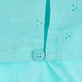Памучна блуза с паднали ръкави, светлосиня Benetton 268461 3