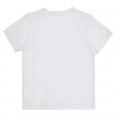 Памучна тениска с графичен принт, бяла Benetton 268466 4