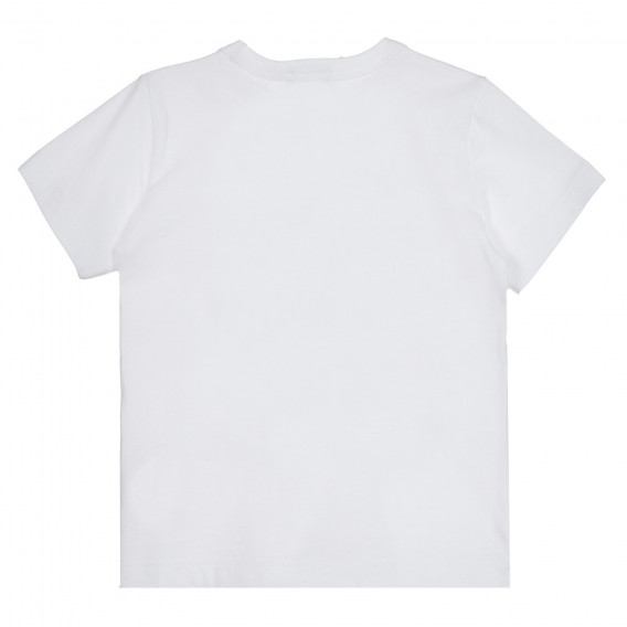 Памучна тениска с графичен принт, бяла Benetton 268466 4