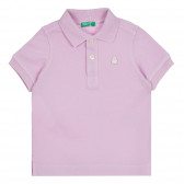 Памучна блуза с къс ръкав за бебе, лилава Benetton 268495 