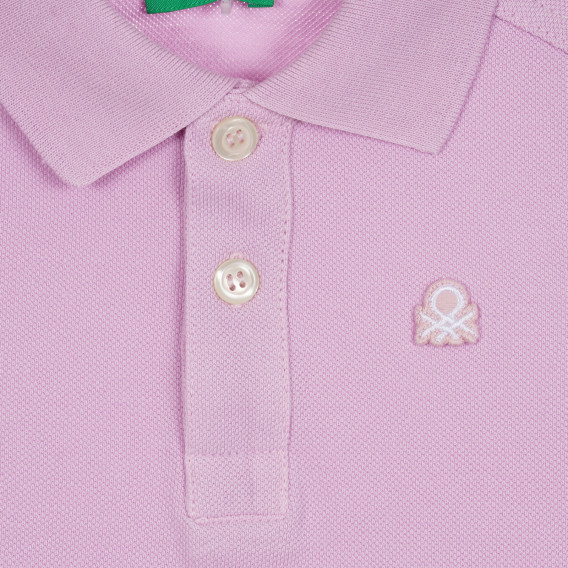 Памучна блуза с къс ръкав за бебе, лилава Benetton 268496 2