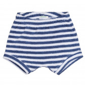 Хавлиени къси панталони в бяло и синьо райе за бебе Benetton 268502 
